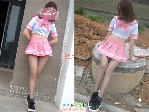 纳丝摄影-NO.064 张雪莉 灰丝粉色短裙【45P/582M】