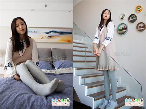 [物恋传媒] No.066 开口笑,灰色的森女系.清纯小姐姐的灰色长筒棉袜（带视频）【148P+1V/922M】