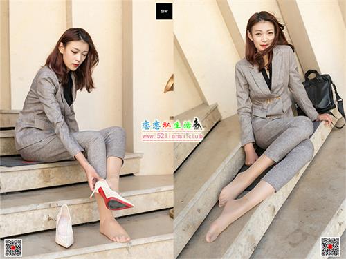 [SIW斯文传媒]34 灰咖毛呢双排扣西装七分裤套装 – 嘉慧【60P/55M】