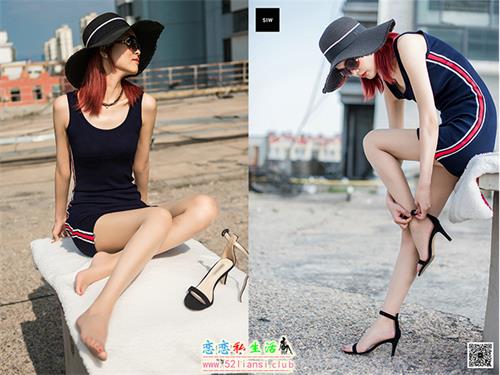 [SIW斯文传媒]39 深蓝弹力紧身运动休闲包臀连身裙 – 悦悦【68P/41M】