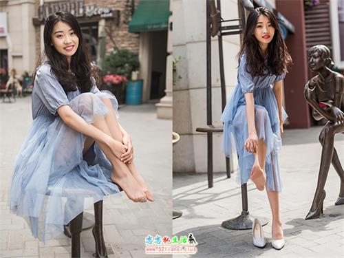 [SIW斯文传媒]75 淡蓝清纯蓬袖双层纱仙女连身裙 – 蓉儿【66P/37M】