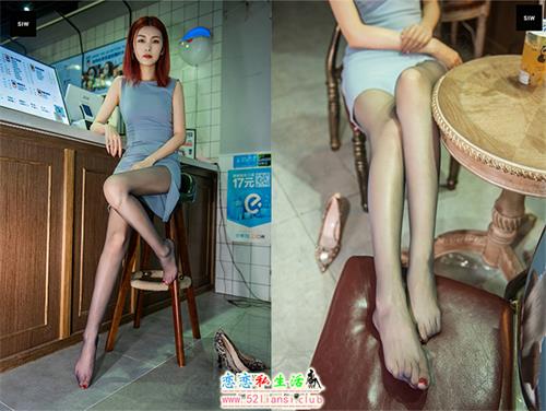 [SIW斯文传媒]54 京蓝短袖亚麻白领休闲连衣裙-悦悦【70P/60M】