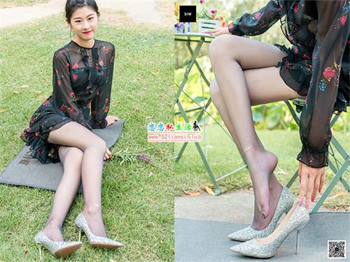 [SIW斯文传媒]62 黑色网纱碎花长袖连衣裙 – 龙哥【62P/81M】