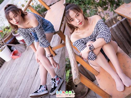 [山茶摄影ISS]166-小慧 户外牛仔热裤【86P/90M】