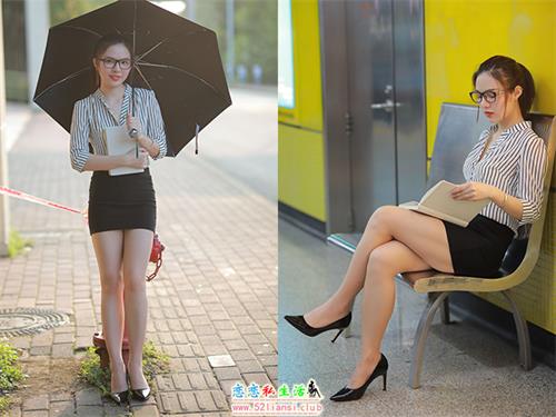 [魔镜街拍] 020 制服包臀裙小姐姐1 户外【211P/350M】