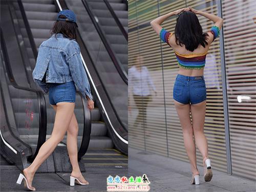 [魔镜街拍] 026 牛仔热裤高跟街拍【133P/182M】