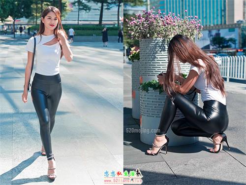 [魔镜街拍] 031 街拍黑色皮裤美女【283P/351M】