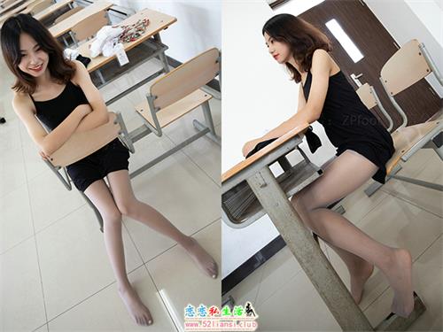 [山茶摄影ISS]202-婷婷 教室连衣裙灰丝【51P/47M】