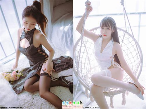 [喵糖映画] 赏美 VOL.114 黑白旗袍双子【41P/257M】