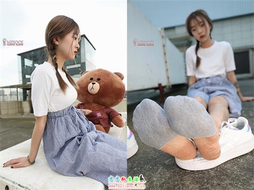 [MZSOCK]爱美足 2019年第79期 梦琪 天台吊带灰船袜【76P/818M】