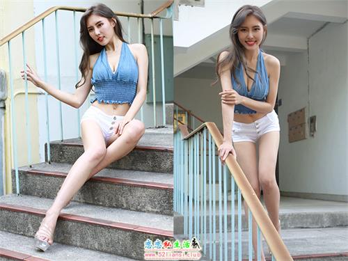 [街拍丝足]051-台湾腿模 Queenie 超短裤 高跟美腿外拍【41P/60M】