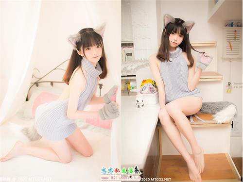 [喵糖映画] 赏美 VOL.274 萌娘的蓝色毛衣【34P/487M】