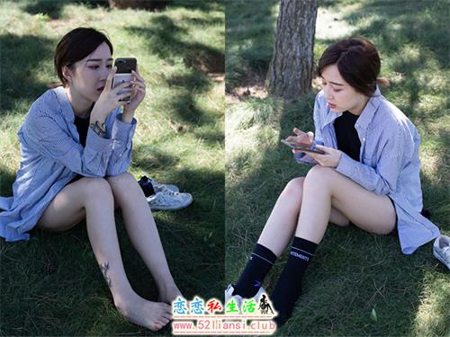 [物恋传媒] No.056 眼神犀利,表情高冷小姐姐的深蓝色棉袜（带视频）【160P+1V/1.35G】