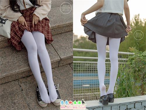 [森萝财团]-有料006 依依 户外白丝JK制服【90P/1.23G】