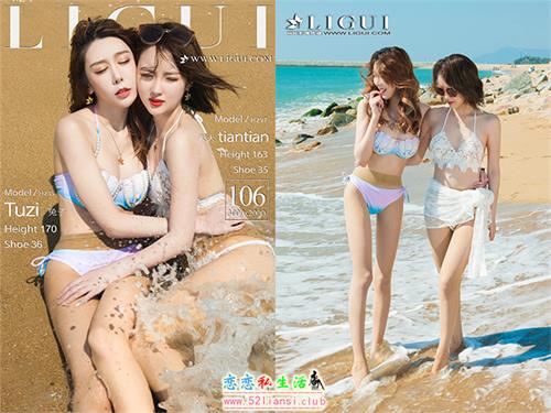 [Ligui丽柜] 2020.12.18《双生花- 浪花柔情》兔子&天天【107P/215M】