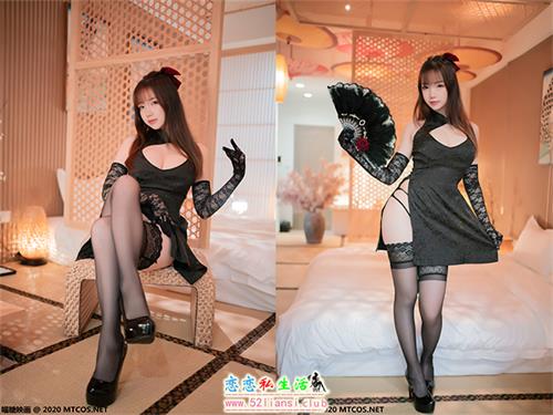 [喵糖映画] 华美 HML.027 黑色暗纹旗袍【21P/436M】