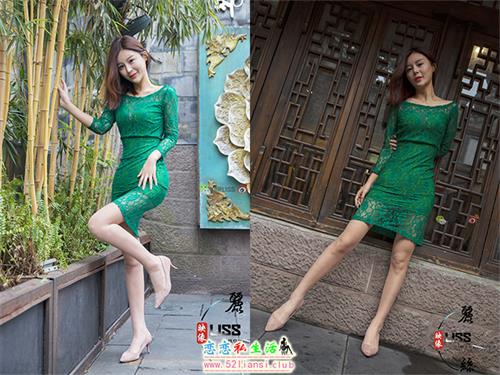 [LISS丽丝映像]NO.018 梁冰 绿色的旗袍丝【64P/780M】