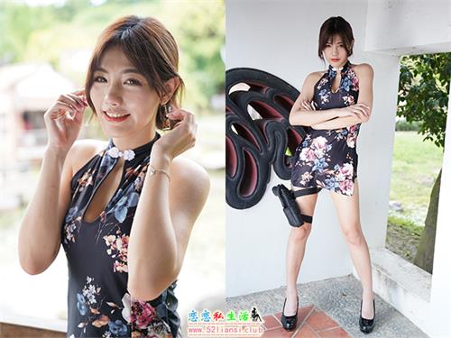 [街拍丝足]104长腿美模 陈葳 蓝花短旗袍高跟美腿【117P/145M】