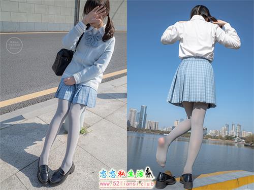 [森萝财团]-有料030 小香 户外公园里的JK制服灰丝美腿【100P/1.39G】