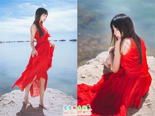 [喵糖映画] 赏美 VOL.372 海边红裙【25P/461M】