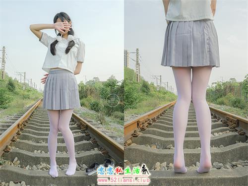 [森萝财团]-有料038 吸吸 铁轨边的JK白丝美少女【60P/764M】